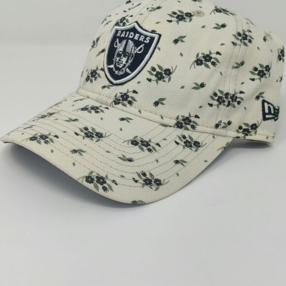 New Era Las Vegas Raiders Adjustable Floral  Flower Pattern Hat Cream NWT OSFA - Picture 5 of 5